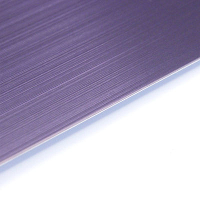 BIS 브러쉬 스테인레스 스틸 시트 PVD 컬러 코팅 보라색 304 스테인레스 스틸 헤어 라인 플레이트