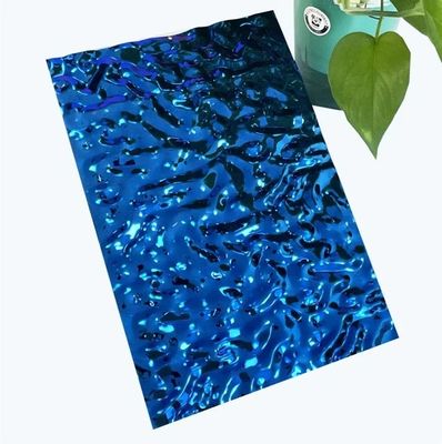 스테인레스 스틸 엽 제조업체 pvd 코팅 색상 사피어 블루 작은 스테인레스 스틸 물 파동 엽